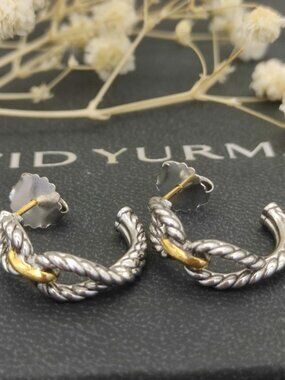 David Yurman 925 Silver Earrings with Original Pouch